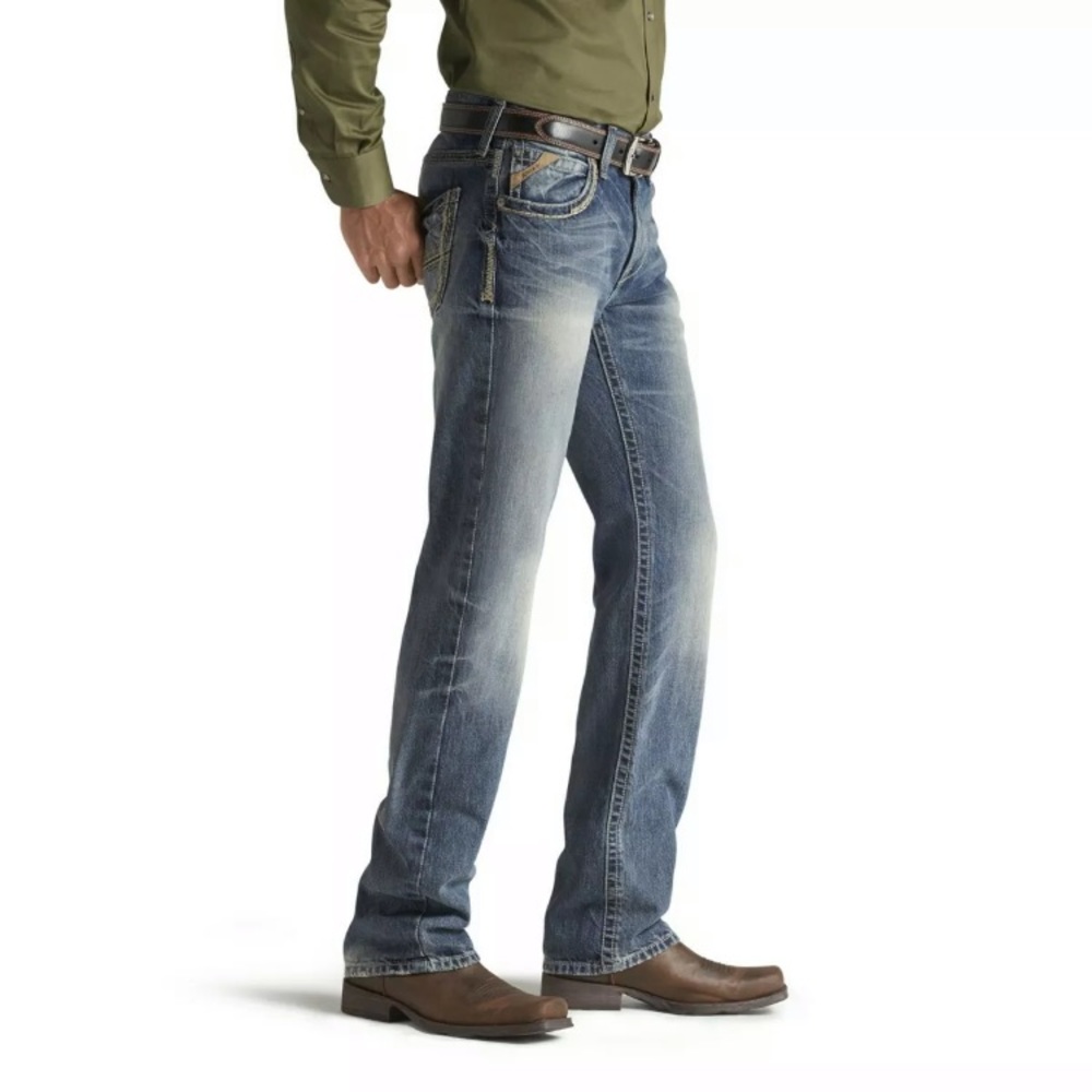 NEW Ariat Mens Jeans Gambler Low Slim Straight - Picture 2 of 3